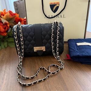 Aspinal of London Black quilted Lottie bag